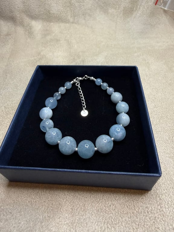 Skye – Aquamarin Armbånd (Sterling Sølv)