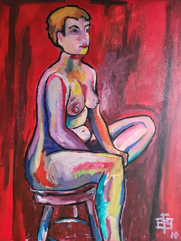 Qroquis - akryl på lærred - 70 x 90 cm 