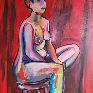 Qroquis - akryl på lærred - 70 x 90 cm  – produktbillede