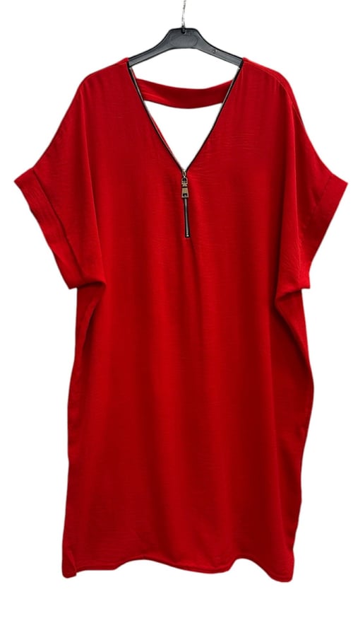 Ida Tunic/dress, Red. Onesize str. 36-46. (2)