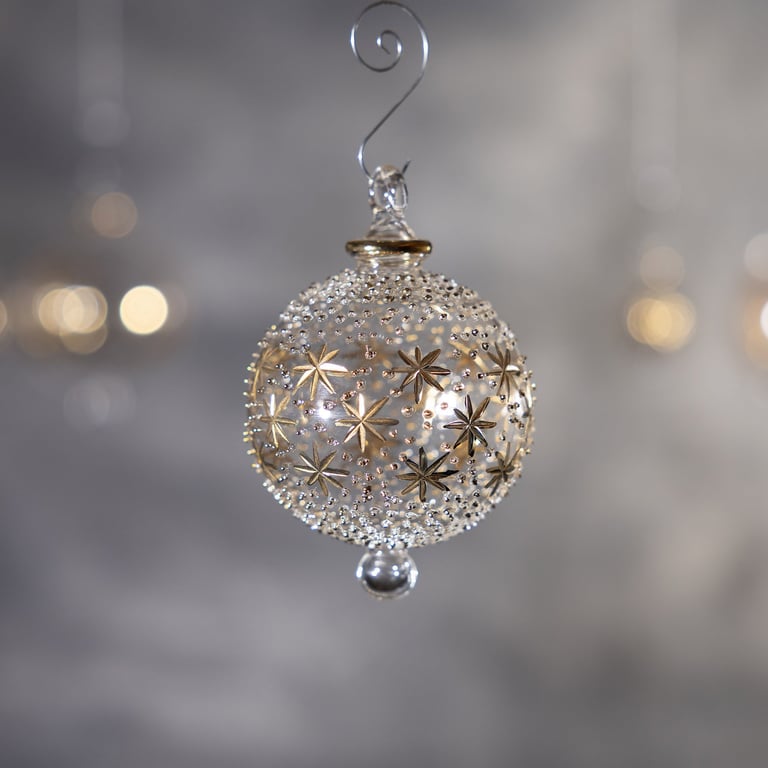 JULEKUGLE DESIGN 1003 KRYSTAL MED GULD ELLER HVIDGULD billede 11