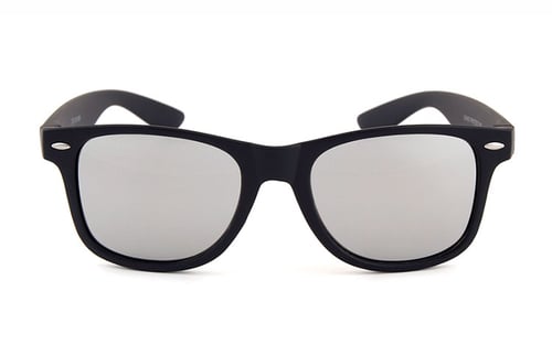 Schwarze Wayfarer, verspiegelt (2)