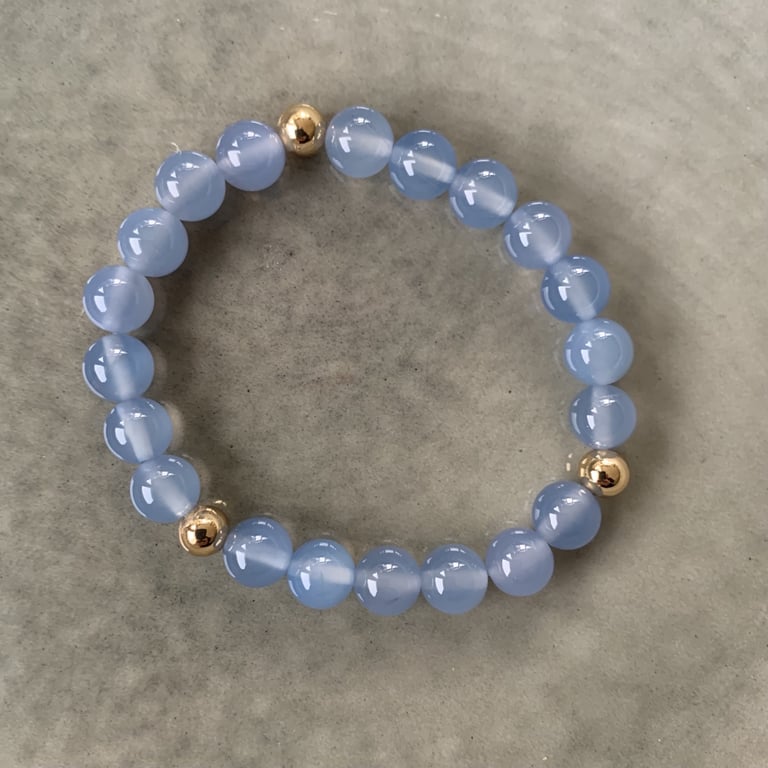 Lavendelfarvet agat armbånd 8mm