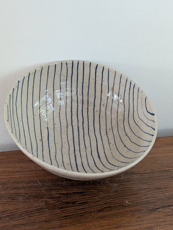 Skål Ø 17,5 cm blå striber 