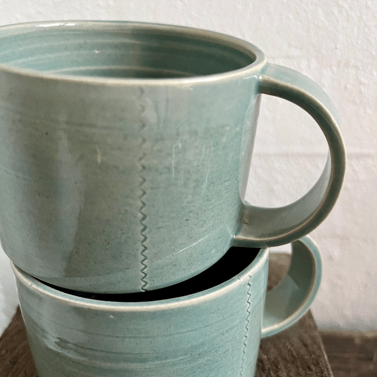 Kop med hank, lys himmelblå billede 2