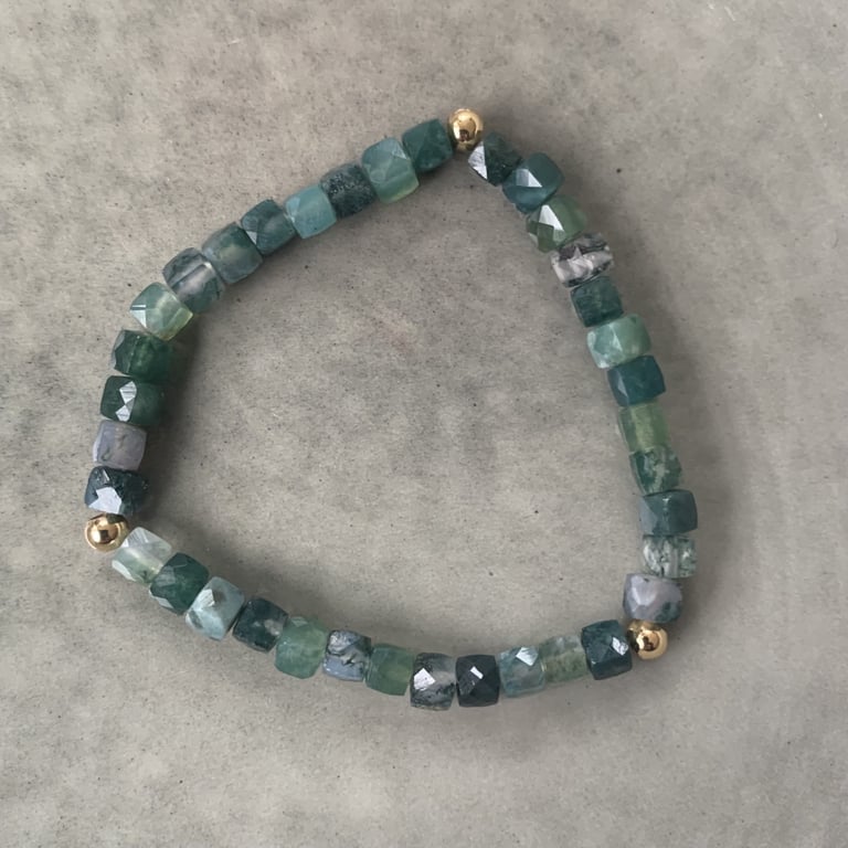 Mos agat armbånd 4mm