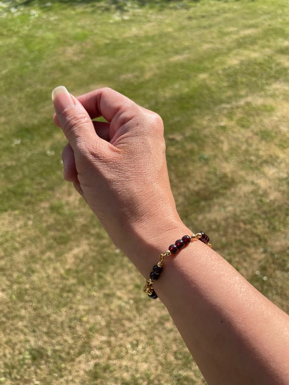 Rød Almandin Granat Royal Golden - Kvalitet AAAA billede 5