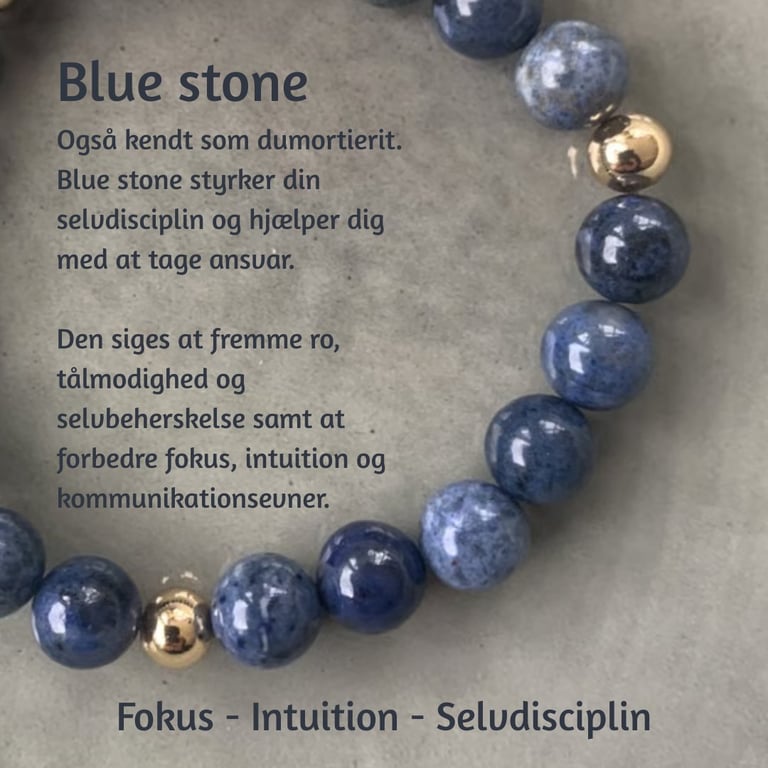 Afrikansk blue stone armbånd 8mm billede 3
