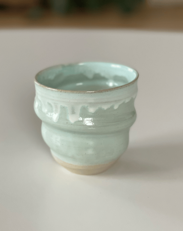 Cortado kop - spiral, mint/cremehvid billede 2