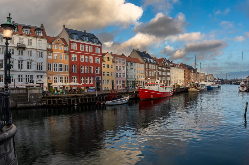 Nyhavn i København en smuk vinterdag