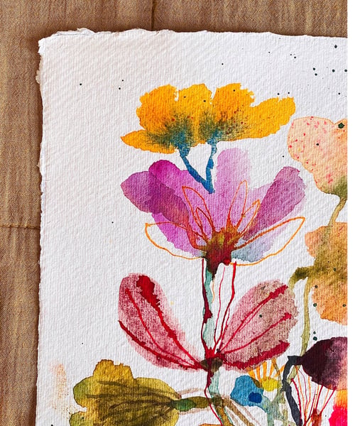 Sprudlende buket - original akvarel  (4)