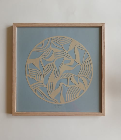 30x30cm, papercut, indrammet 