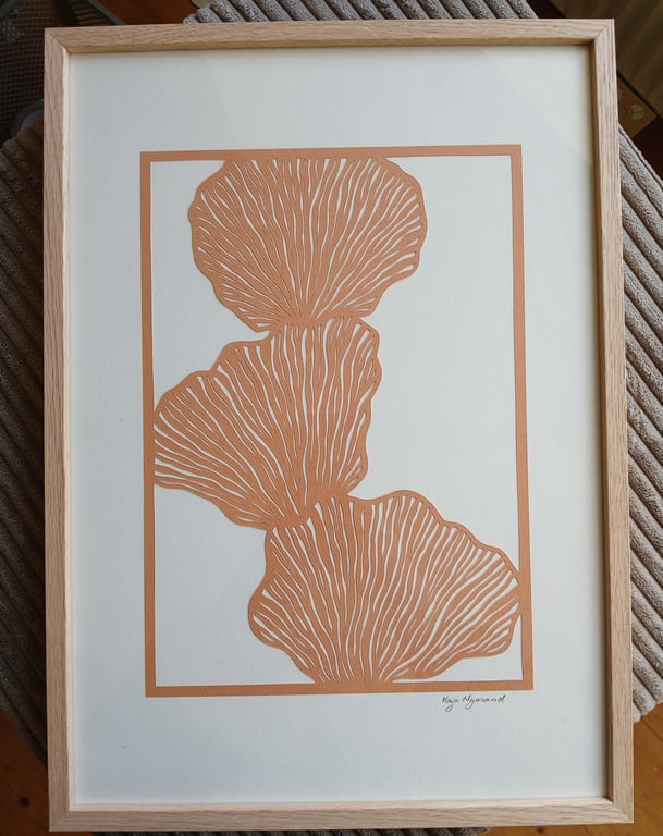 A3 papercut, fersken, indrammet  (5)