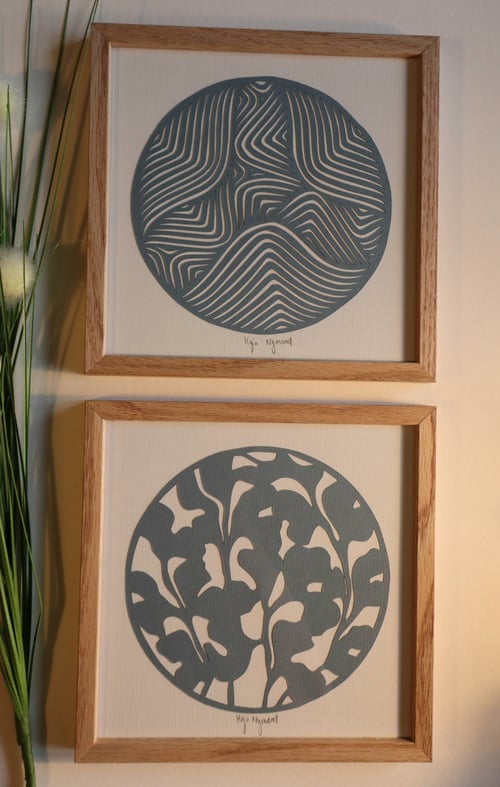 20x20cm papercut couple, indrammet 