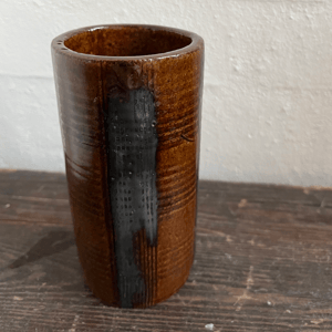 Vase, Brun, med grafitgrå detaljer – produktbillede