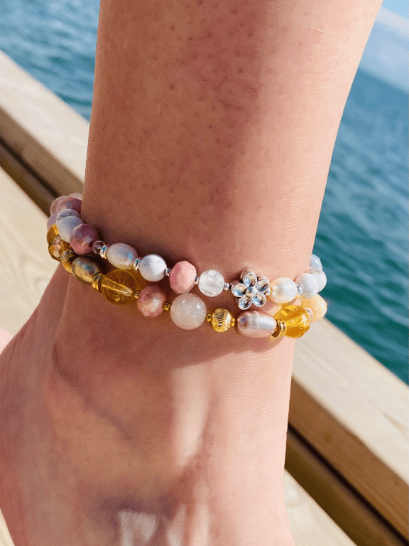 Bjergkrystal og Howlit ankelkæde