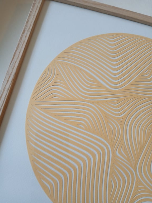 30x30cm papercut, banana, indrammet  (2)