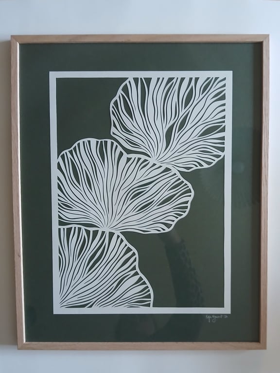 40x50cm papercut, indrammet  billede 2