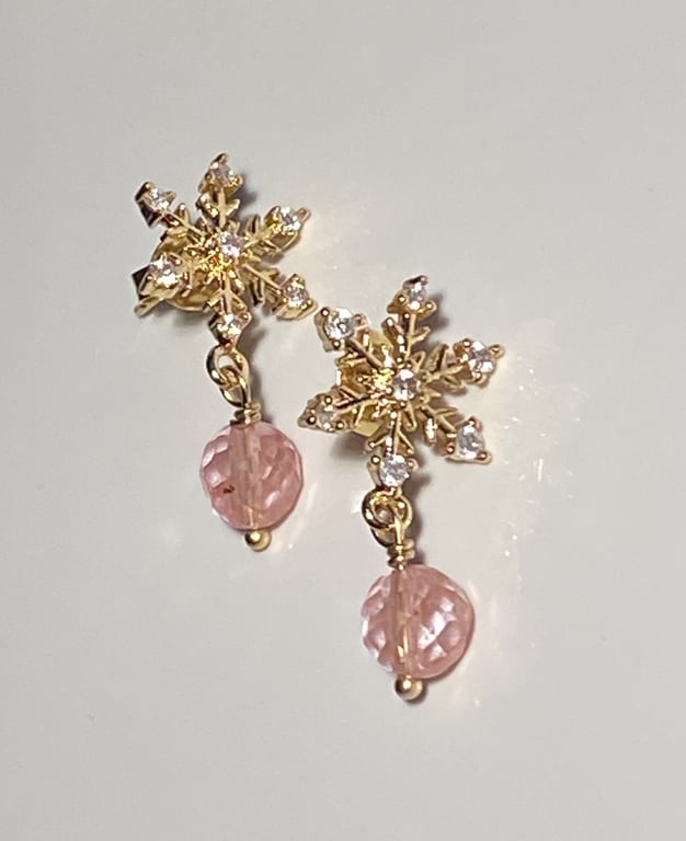 Øreringe med snefnug og zirkonia