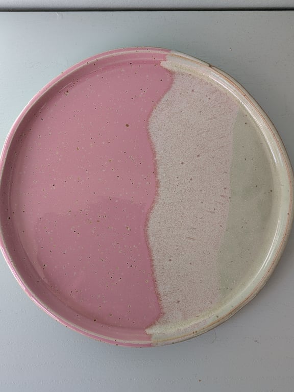 Frokosttallerken pink/pebermynte 