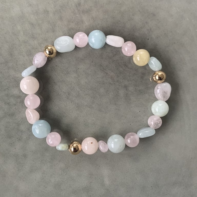 Morganit armbånd 4-6mm