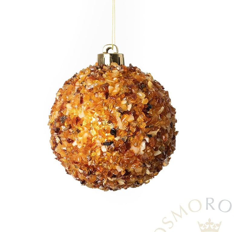 JULEKUGLE MED ÆGTE RAV billede 2