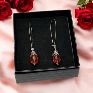 Røde øreringe  – produktbillede