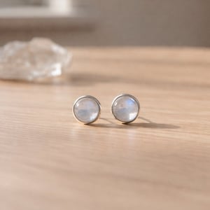 Moonstone Øreringe i 925 Sterling Sølv  – produktbillede