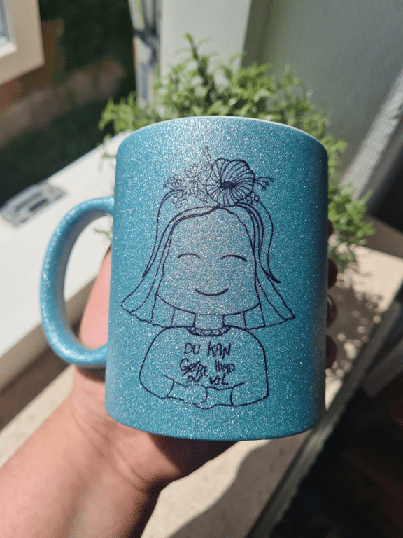 Krus: du kan gøre hvad du vil Lys blå Glimmer