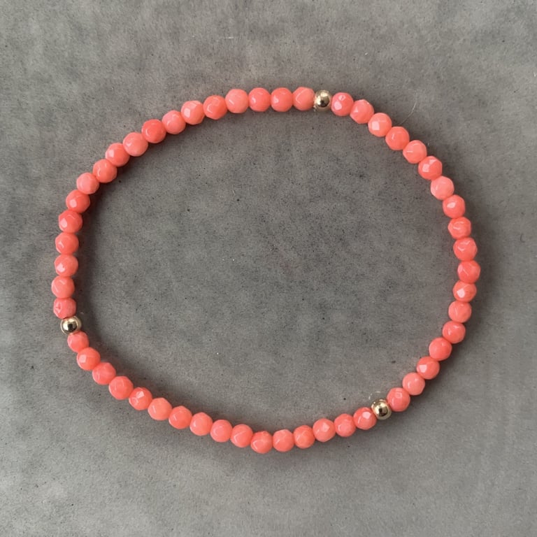 Pink koral armbånd 3mm