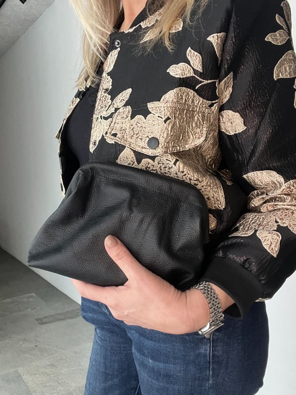 Clutch i sort skind billede 2