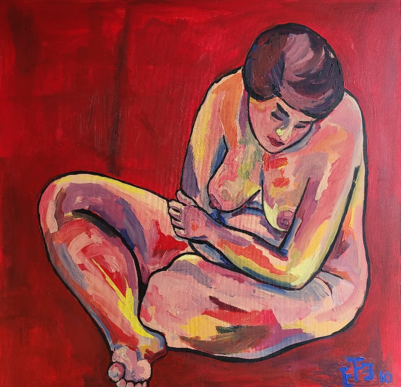 Qroquis - akryl på lærred 80 x 80 cm 