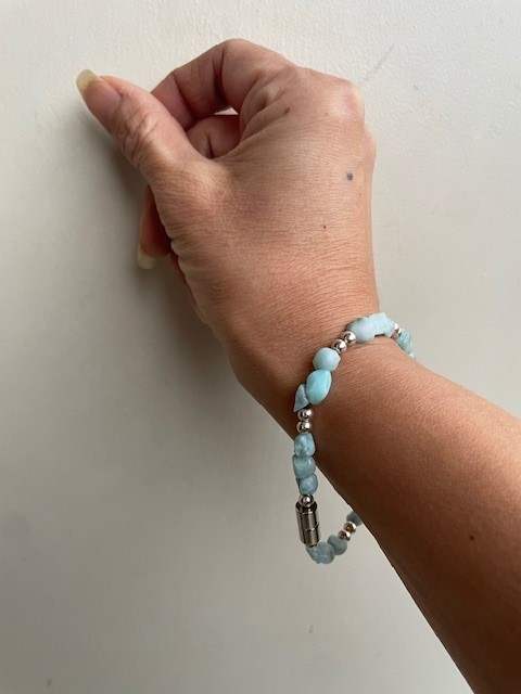 Larimar med 925 Sterling sølv billede 4