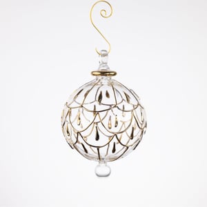 JULEKUGLE DESIGN 1026 KRYSTAL MED GULD – produktbillede