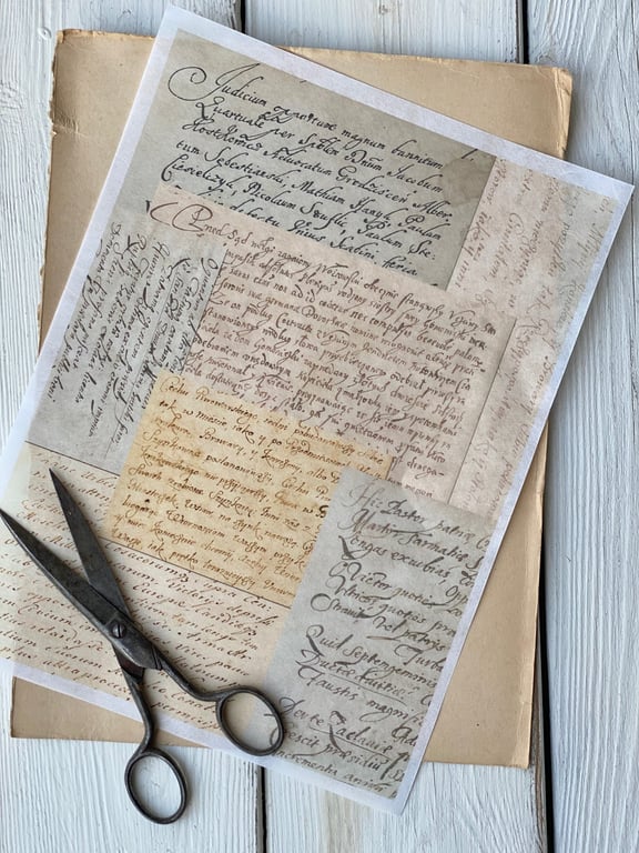 Decoupage papir - Brev mix.
