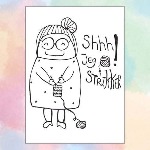 Kort: Shhh jeg strikker