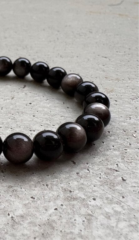 Sølv Obsidian Royal - Kvalitet AAAA billede 4