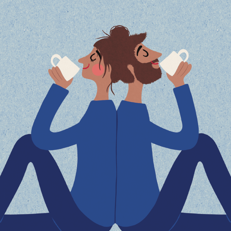 Kaffestund – blå – plakat  billede 4