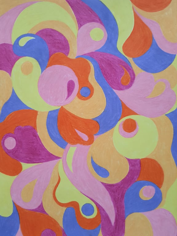 Original vokskridt tegning