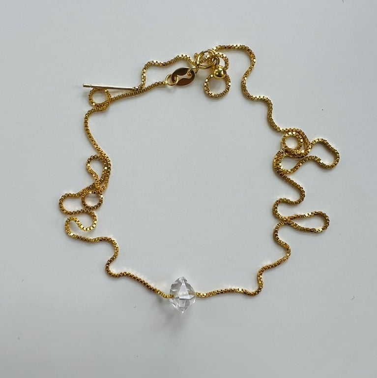 Halskæde med en Herkimer diamant billede 6