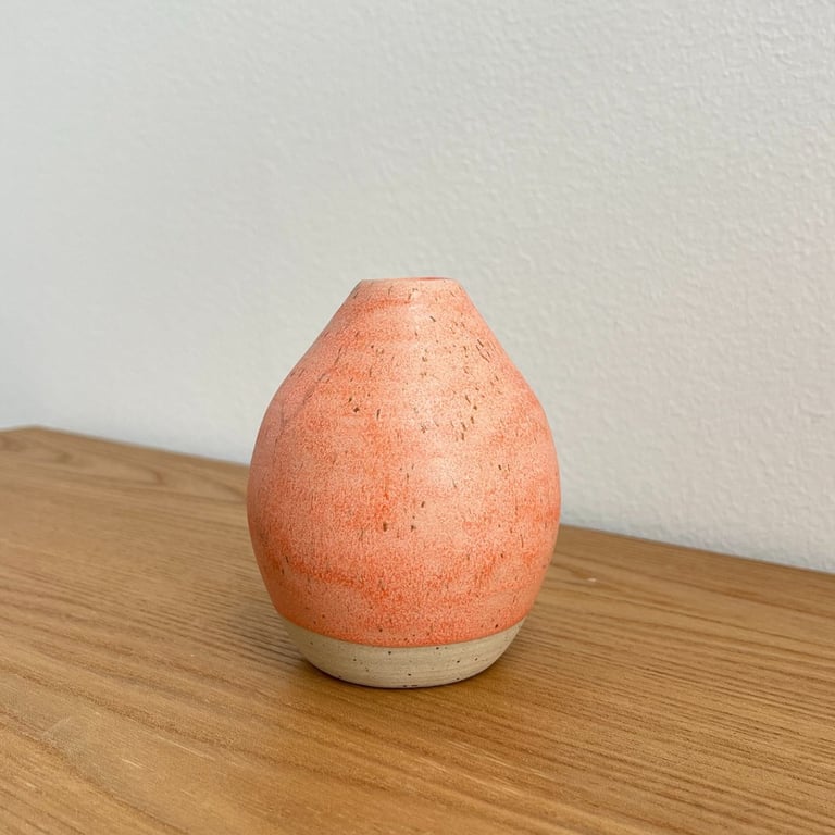 Orange vase med mat glasur billede 2