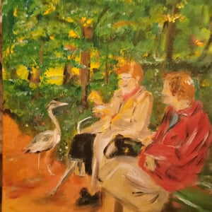 Hejre damerne i Frederiksberg have, 30x40 akryl – produktbillede
