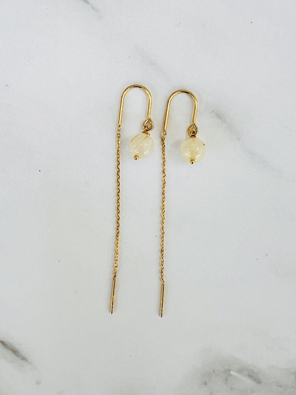 Øreringe med guld Rutilkvarts billede 2