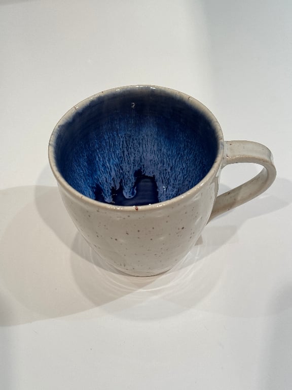 Kop råhvid med nister, safirblå effekt #5 billede 2