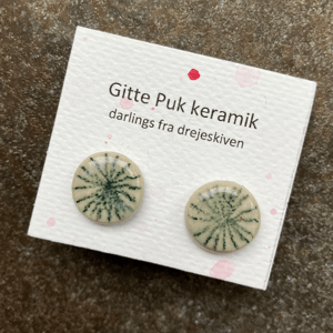 Øreringe - grønne streger no. 1 – produktbillede