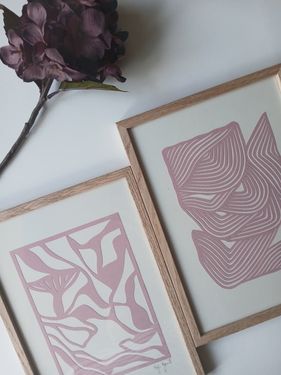 A4, papercut, gammelrosa, Indrammet  (4)