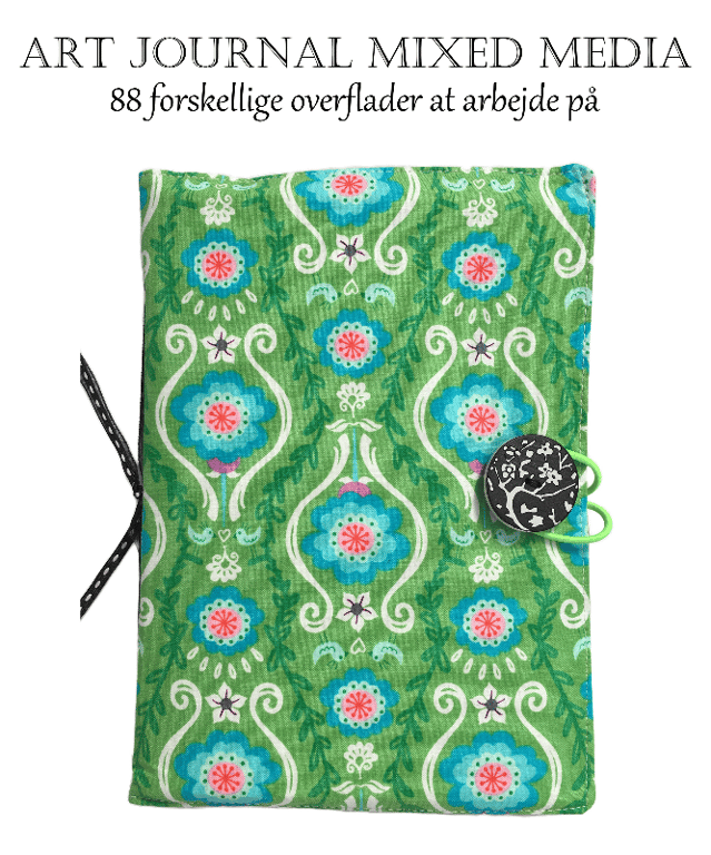 Art Journal - Grøn m/ blomster