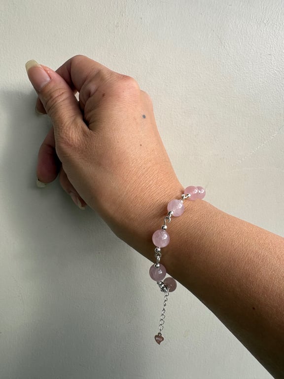 Rosakvarts Royal med sølv  billede 4