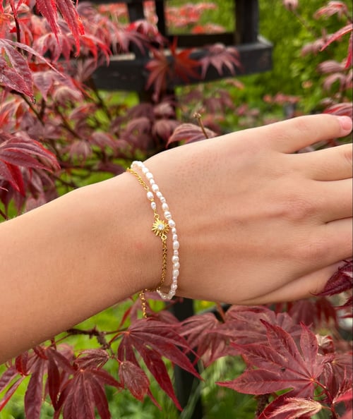 Ferskvandsperle armbånd  (1)