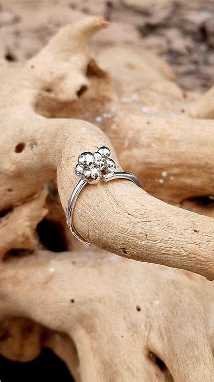 Unika kugle sølv ring